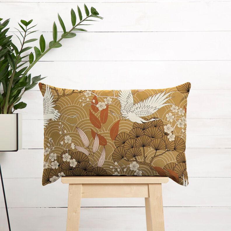 Tecido para decora&ccedil;&atilde;o Lona Gruas art&iacute;sticas &ndash; mostarda/marfim,  image number 6