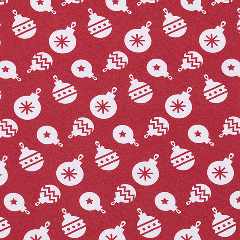 Jersey de algodão Bolas de Árvore de Natal – carmin,  image number 1