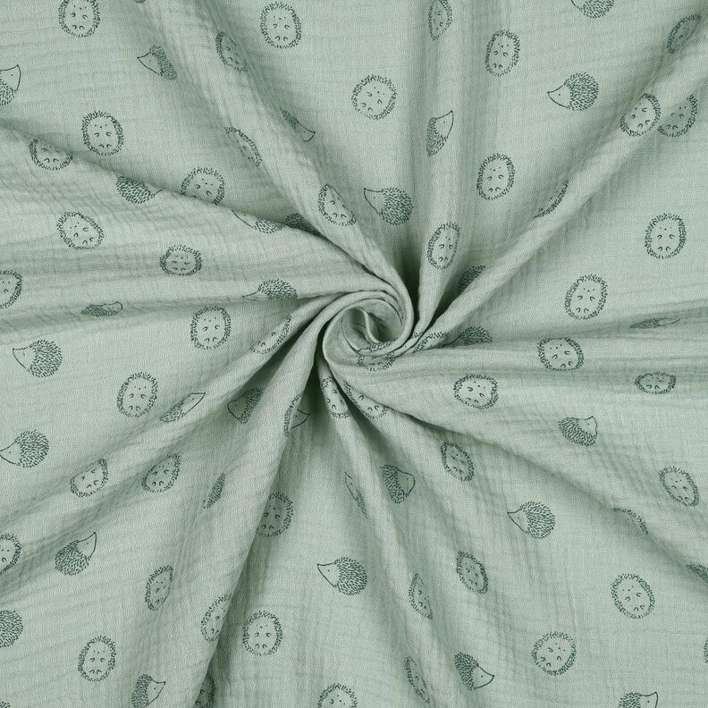 Musselina/ Tecido plissado duplo Ouriço | Poppy Fabrics – menta clara/verde escuro,  image number 3