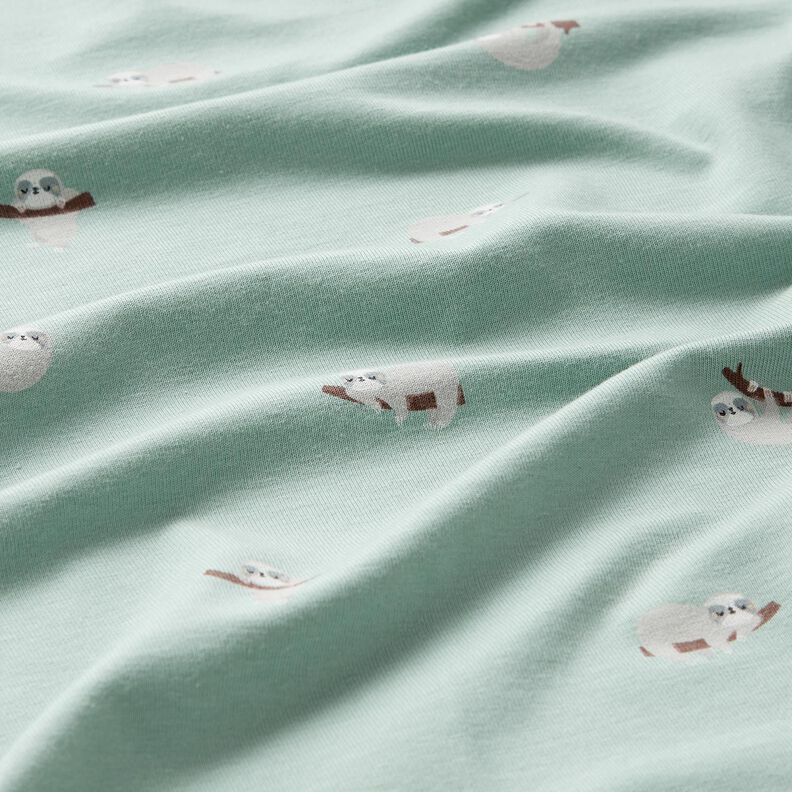 Jersey de algodão Preguiças – menta clara,  image number 2