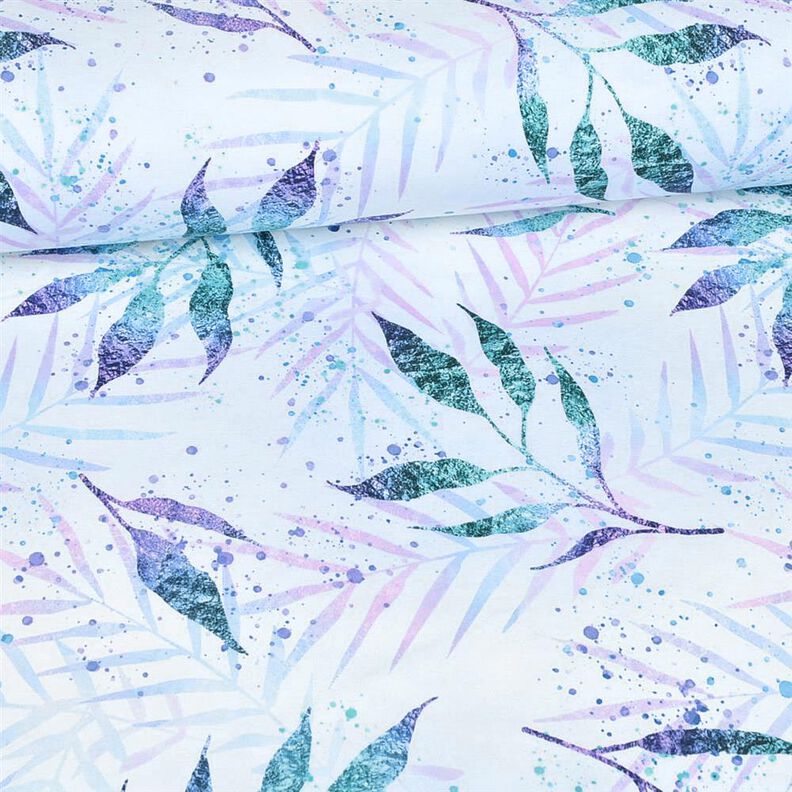 Jersey de algodão Magia das folhas | Glitzerpüppi – lilás,  image number 2
