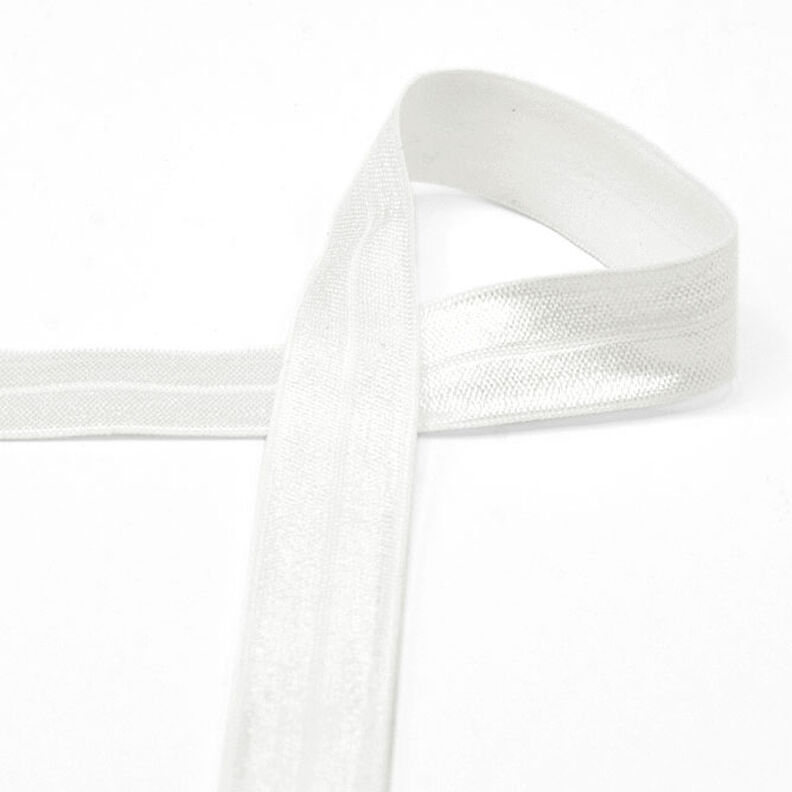 Fita de nastro elástica (fita elástica de dobrar) brilhante [20 mm] – branco sujo,  image number 1