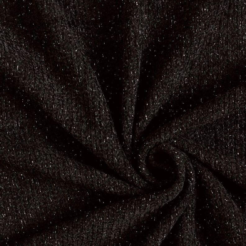 Chenille Malha Jacquard Brilho – preto/prata antiga metálica,  image number 1