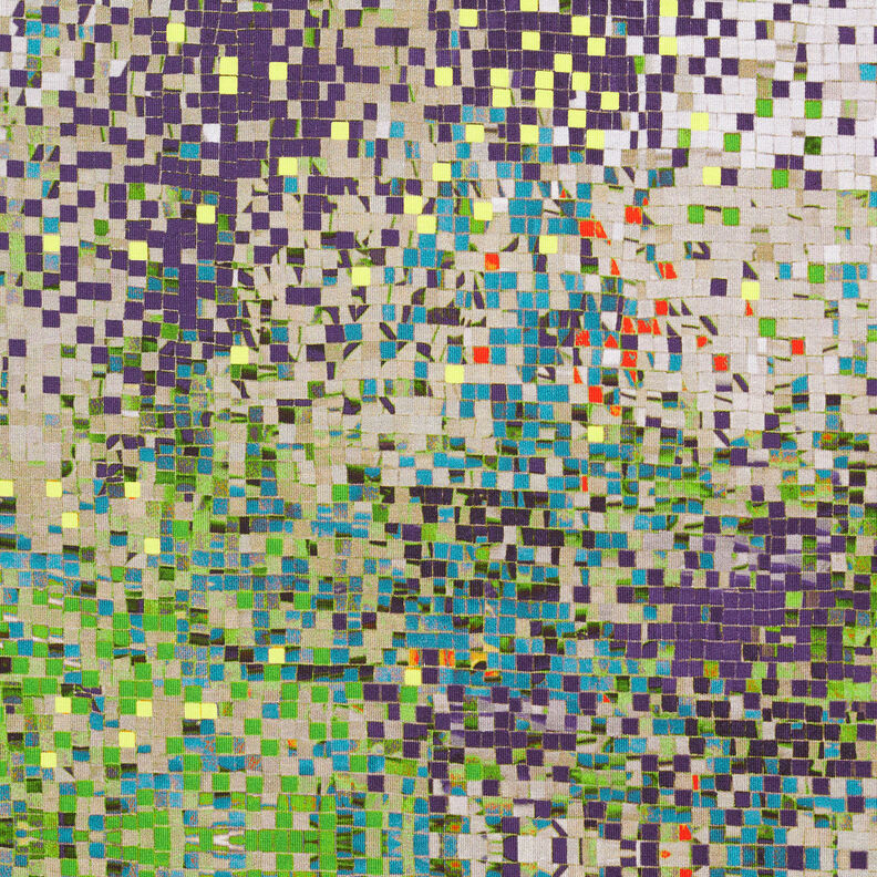 GOTS Jersey de algodão Mosaico disperso | TCC x LOOKS by Wolfgang Joop – verde maçã/bege escuro,  image number 8