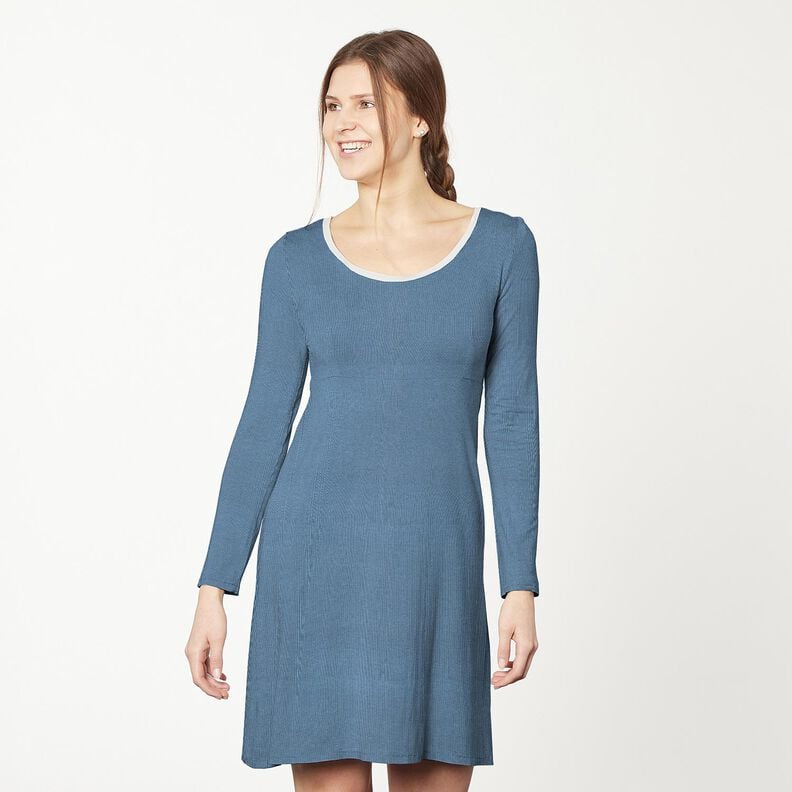 Jersey canelado Canelado fino 2-1-1-1 – azul ganga,  image number 7