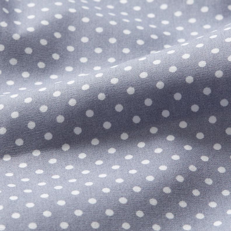 Popelina de algodão Mini Polka Dots – azul aço/branco,  image number 2