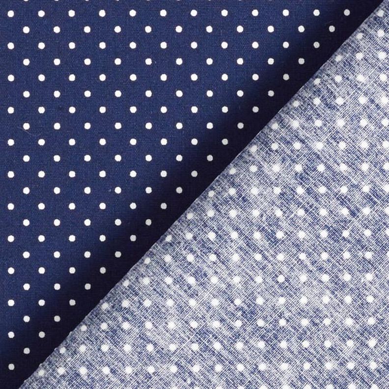 Popelina de algodão pintas pequenas – azul-marinho/branco,  image number 6
