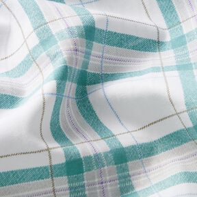 Tecido de algodão Xadrez escocês – branco/turquesa | Retalho 50cm, 