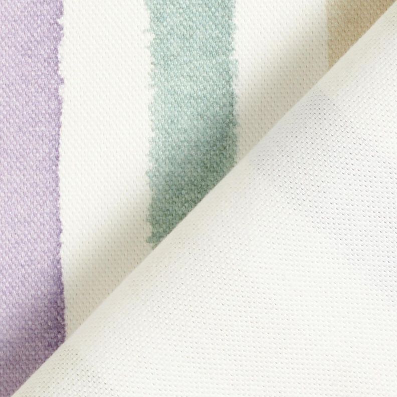 Tecido para decoração Meio linho Panamá Riscas aquarela – marfim/eucalipto,  image number 4