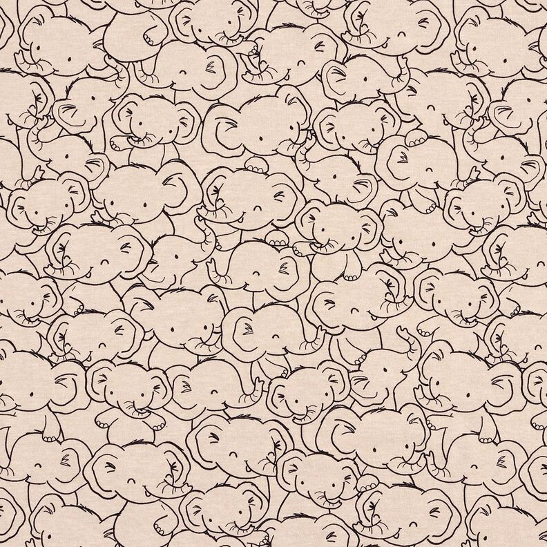 Mistura de algodão Jersey Tropel de elefantes – natural,  image number 1