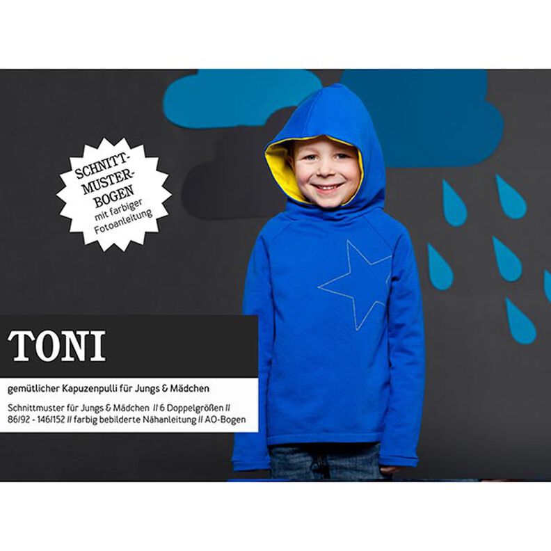 TONI Sweater com capuz para menino e menina | Studio Schnittreif | 86-152,  image number 1