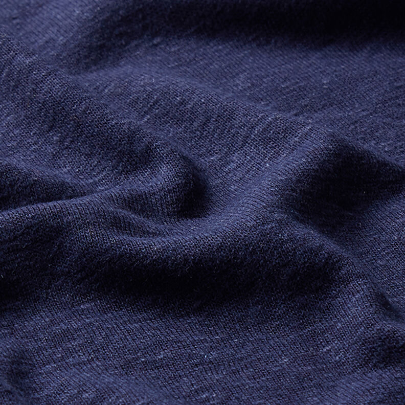 Malha fina Mix de linho e viscose – azul-marinho,  image number 2