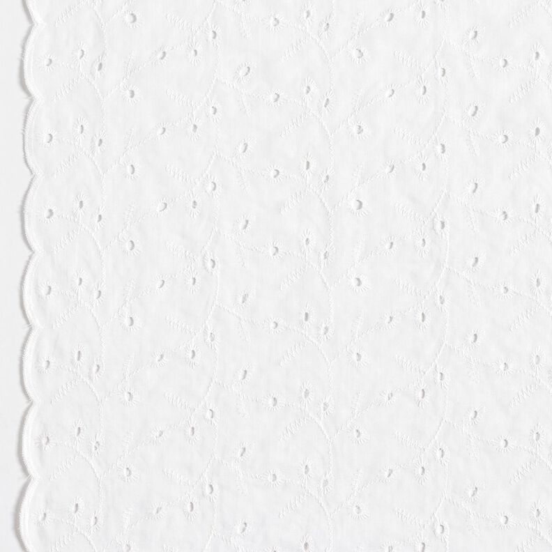 Tecido de algodão Bordado inglês Gavinhas florais – branco,  image number 1