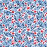 Tecido para fatos de banho Flores e folhas de palmeira – branco/índigo,  thumbnail number 1