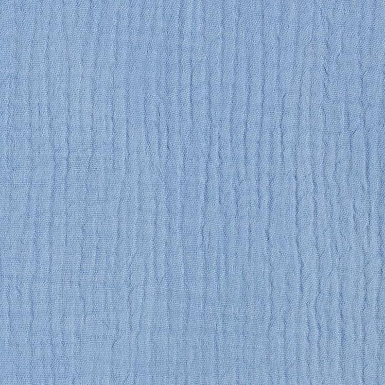 GOTS Musselina de algodão de três camadas – azul aço,  image number 4
