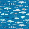 Tecido de algodão Cretone Peixes abstratos – azul,  thumbnail number 1