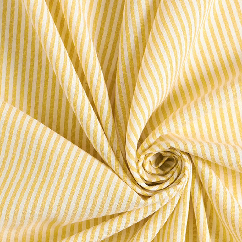 Mistura de viscose e algodão Riscas – amarelo-caril/branco sujo,  image number 3