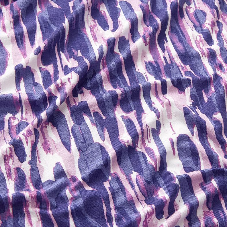 Jersey de viscose Pinceladas – branco/azul violeta,  image number 2