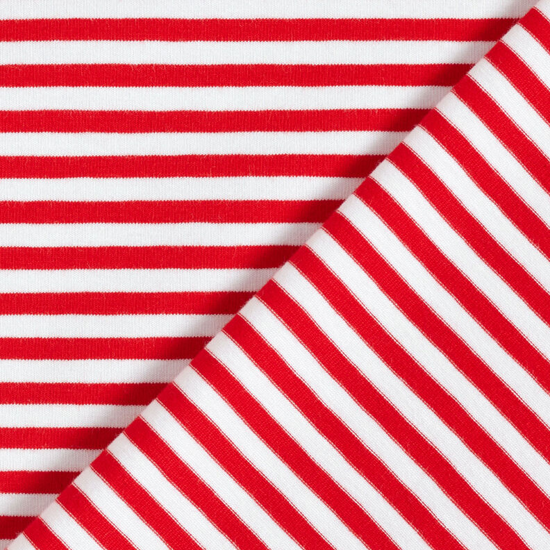 Jersey de algodão Riscas estreitas – vermelho/branco,  image number 4
