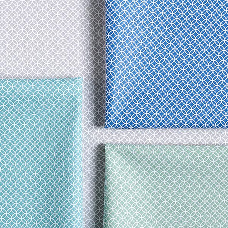 Tecido de algodão Cretone Motivo de azulejo pequeno – verde claro,  image number 5