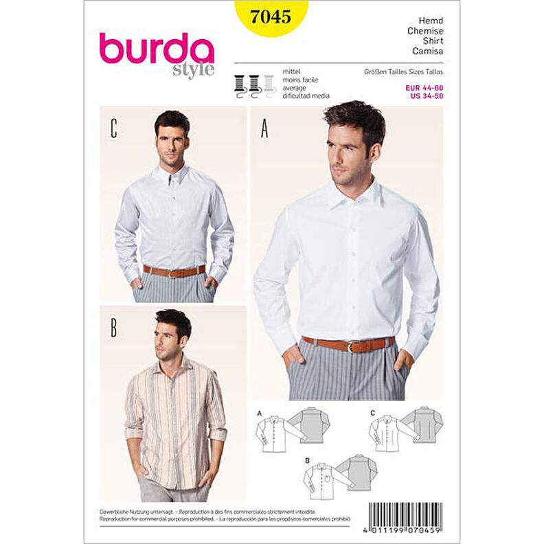 Camisa de homem, Burda 7045,  image number 1