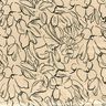 Tecido aveludado elástico Esboços de flores – cor de areia/preto,  thumbnail number 1