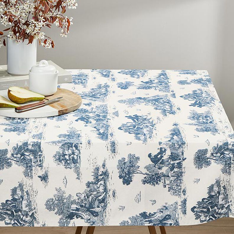 Tecido para decoração Meio linho Panamá Pastor – azul ganga/branco sujo,  image number 9