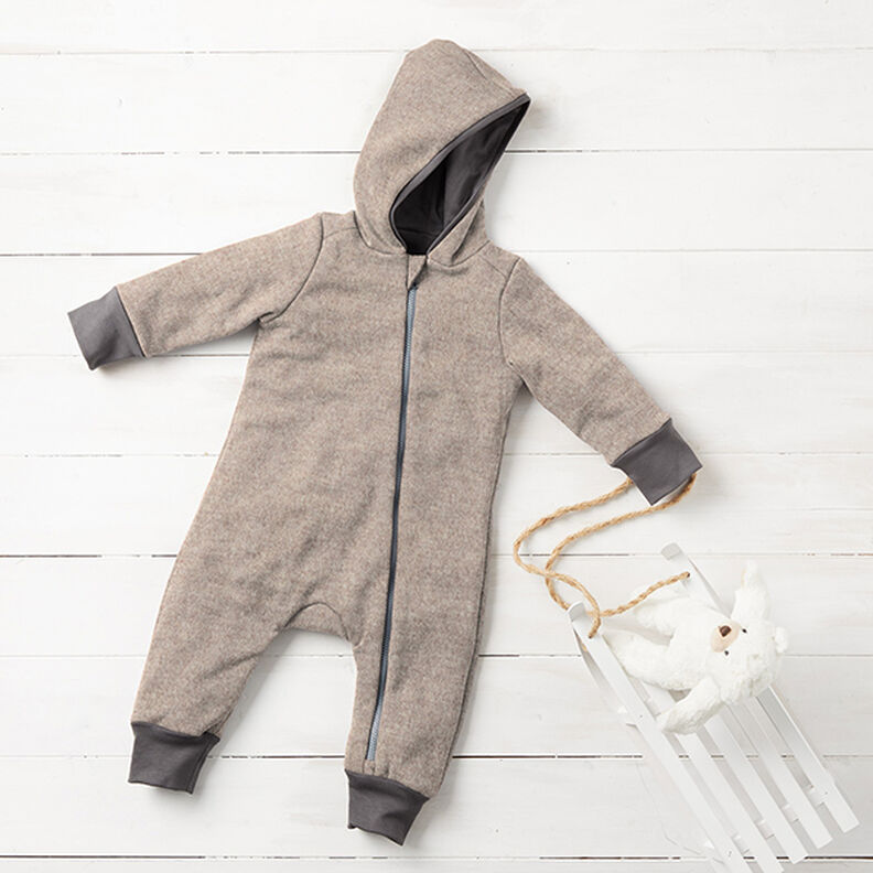 Lã grossa pisoada Melange – cor de areia,  image number 8