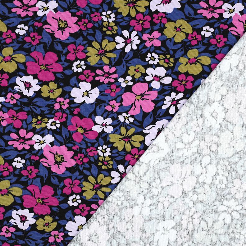French Terry Sweat de verão Flores – preto/índigo,  image number 4