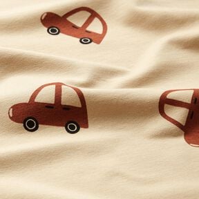 French Terry Sweat de ver&atilde;o Grandes carros retro &ndash; creme, 