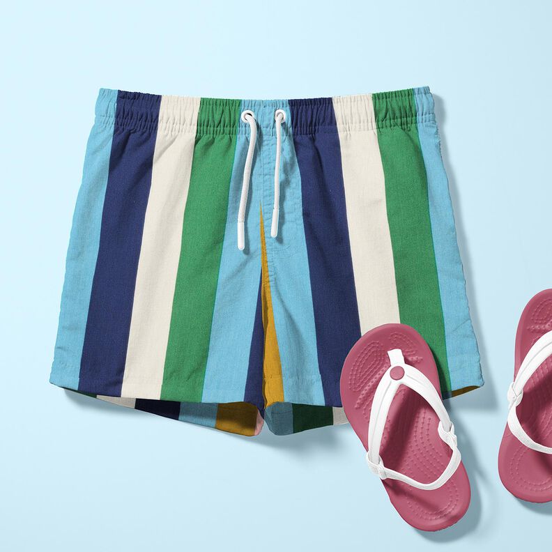 Popelina de algodão Riscas – azul/verde,  image number 5