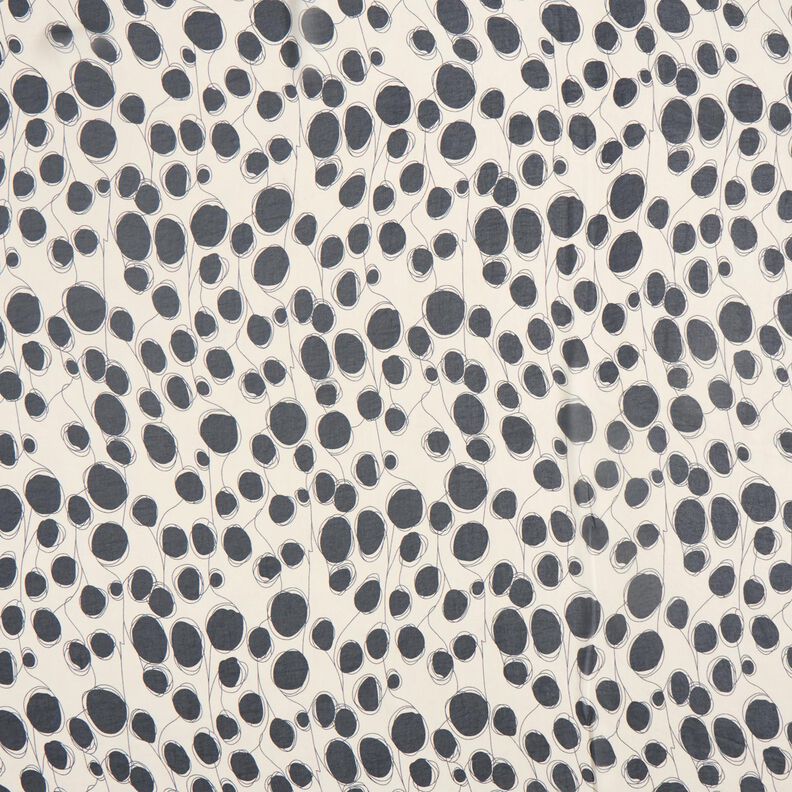 Chiffon Círculos abstratos – branco/preto,  image number 1