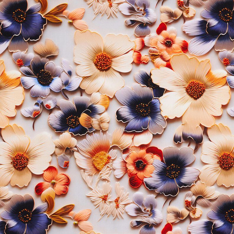 Tecido de viscose Margaridas Impressão digital – damasco/vermelho violeta pálido | Retalho 100cm,  image number 1