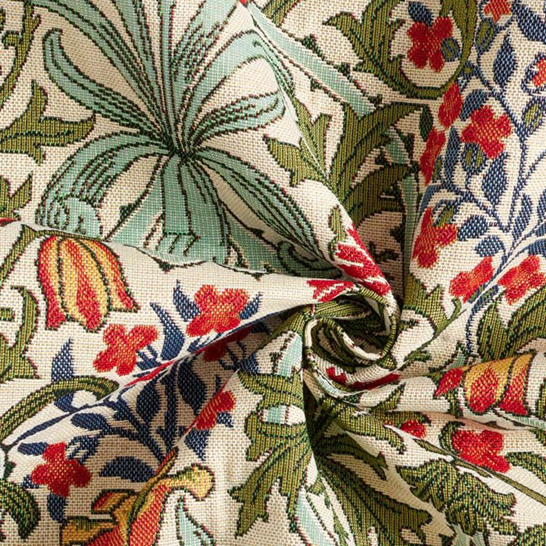 Tecido para decoração Gobelina motivo floral em art nouveau – creme/verde claro,  image number 3