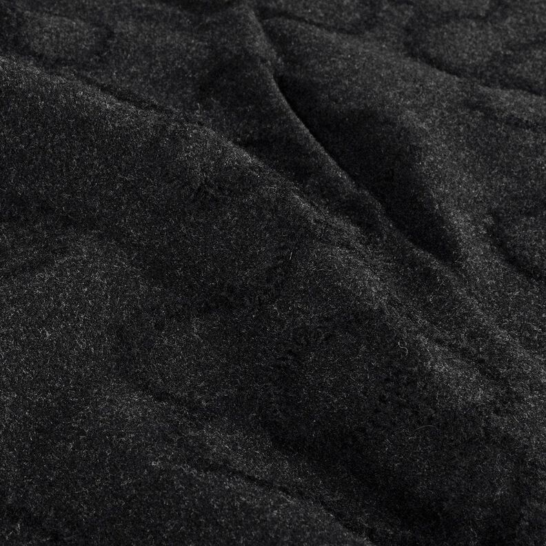 Tecido para sobretudos Flores em relevo – preto,  image number 2