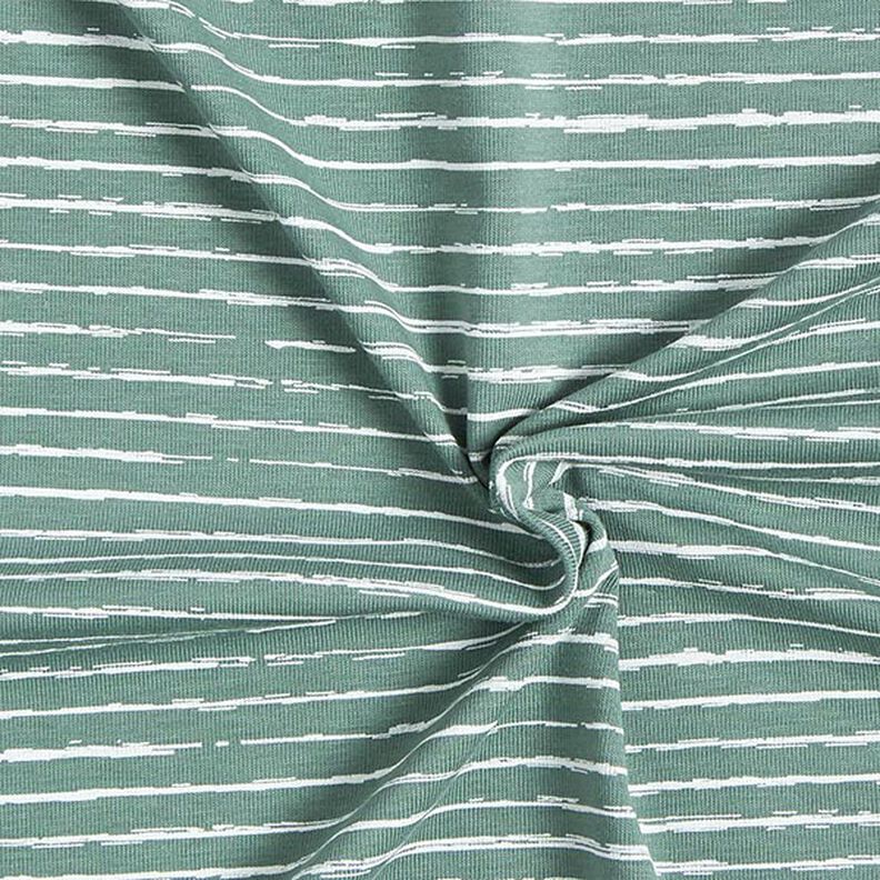 Jersey de algodão Riscas rabisco – verde amarelado,  image number 3