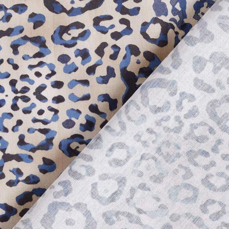 GOTS Popelina de algodão Padrão Leo | TCC x LOOKS by Wolfgang Joop – índigo/taupe claro,  image number 6