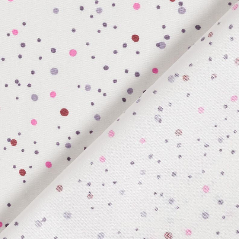 Popelina de algodão Pintas coloridas – marfim/púrpura,  image number 4