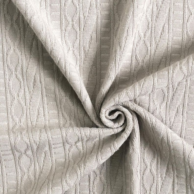 Jacquard Jersey Mistura de algodão Riscas ornamentadas – cinzento-seda,  image number 3