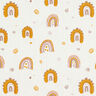Tecido de algodão Popelina Lindos arco-íris – amarelo-caril/branco,  thumbnail number 1