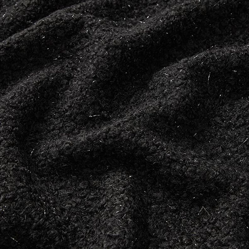 Malha Bouclé Fios brilhantes – preto,  image number 2