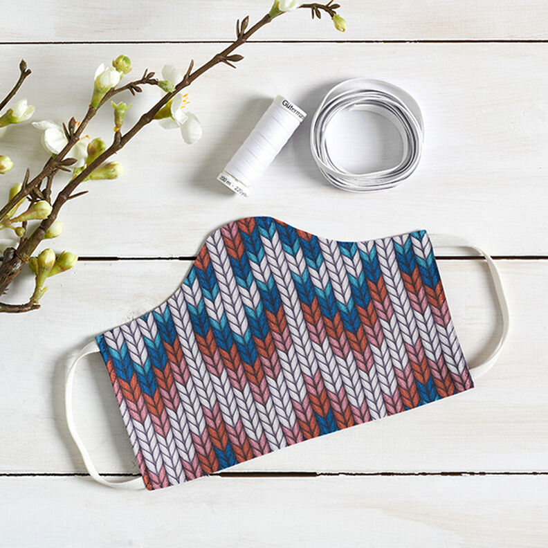 SHIELD PRO Jersey Antimicrobiano Knit – azul real/vermelho | Albstoffe,  image number 8