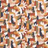 Tecido para decoração Meio linho Panamá Flores retro abstratas – branco/cobre,  thumbnail number 1
