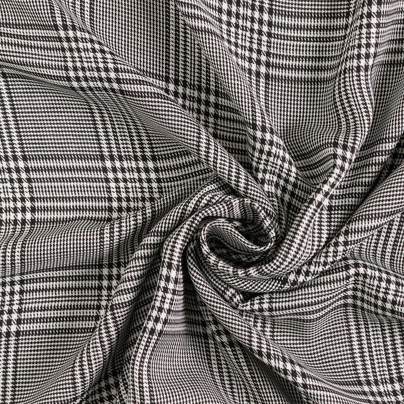 Tecido de viscose Príncipe de Gales – branco/preto,  image number 4