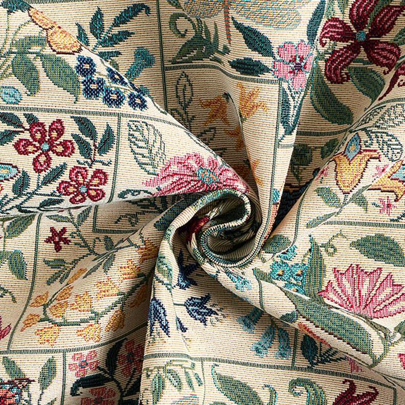 Tecido para decoração Gobelina Azulejos floridos – bege claro,  image number 3