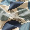Tecido para decoração Meio linho Panamá Folhas grandes – azul/natural,  thumbnail number 2