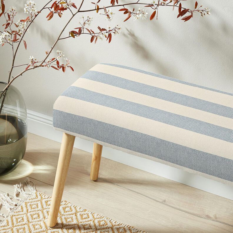 Tecido para decora&ccedil;&atilde;o Panam&aacute; Riscas largas &ndash; cinza claro/bege claro,  image number 5