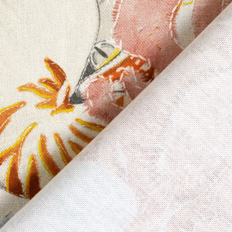 Tecido para decoração Meio linho Panamá Corais coloridos – taupe claro/azul marinho,  image number 4