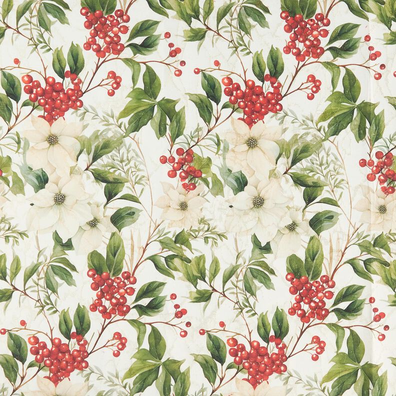 Tecido para decoração Jacquard Lurex Azevinho – natural/dourado,  image number 1