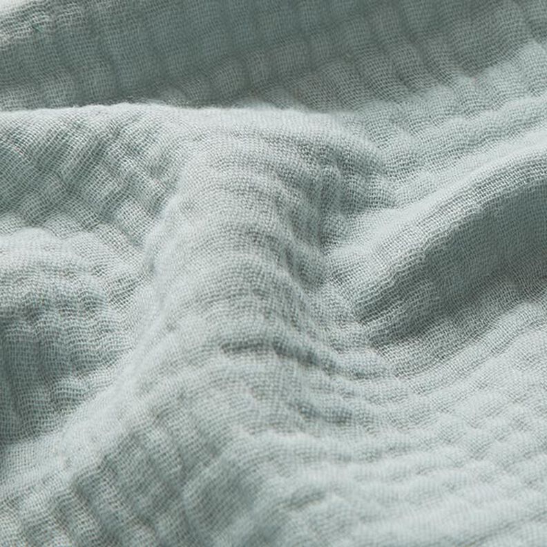 GOTS Musselina de algodão de três camadas – verde pastel,  image number 2